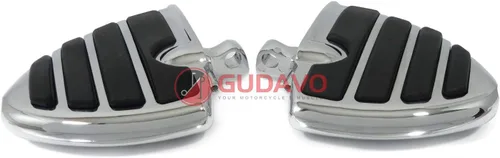 Miniatura 16 de Motocicleta cromo aluminio pie clavijas delantero pedal conductor clavijas con soportes para HONDA VF750 MAGNA 1996-2004 (G3I negro)