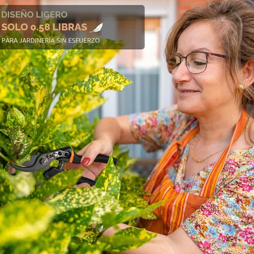Miniatura 5 de DECERK® Tijeras de podar profesionales de 8.5 pulgadas, corta 4 veces más fácilmente con hoja de titanio de acero japonés ultra afilada, tijeras
