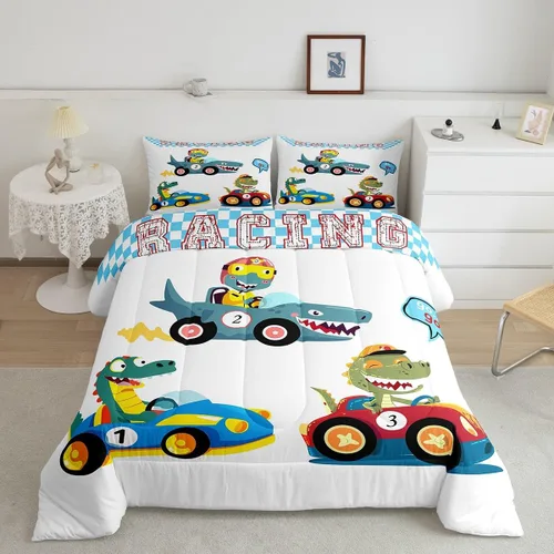 Miniatura 9 de Erosebridal Juego de edredón de robot tamaño Queen, juego de ropa de cama de decoración de robot espacial para dormitorio de niños y niños, juego