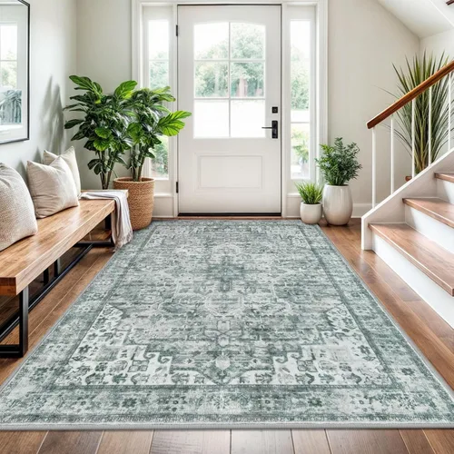 Miniatura 43 de SIILOOM Alfombra lavable de 2 x 3 pies, alfombra suave color taupe ceniza para entrada, tapete antideslizante para puerta de interior, tapete