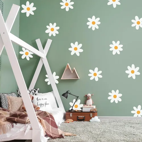 Miniatura 3 de Plantillas de pared bohemias con flores de margaritas grandes para pintar patrones grandes en la pared, concreto para patio, plantilla reutilizable