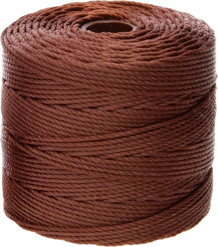 Miniatura 5 de The Beadsmith S-Lon - Cordón de nailon trenzado de 0.020 in para cuerda, color rojo oscuro, TEX210, carrete de 77 yardas