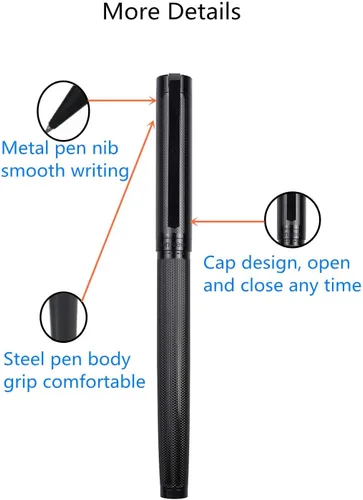 Miniatura 2 de Pemmeed Bolígrafo de Bola de Tinta Líquida para Mujeres Caja de Lujo Bolígrafo de Gel Tinta Negra Bolígrafo Elegante Recargable para Oficina