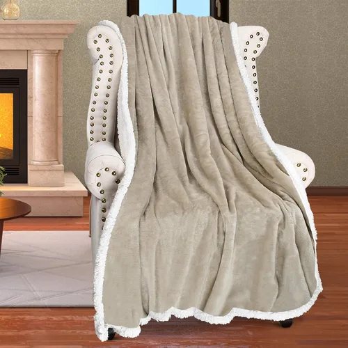 Miniatura 16 de Catalonia Manta Sherpa de Lana Azul Marino, Manta de Felpa de Visón Súper Suave para Sofá, Manta Mullida y Esponjosa para Cama y TV, Mantas Pesadas