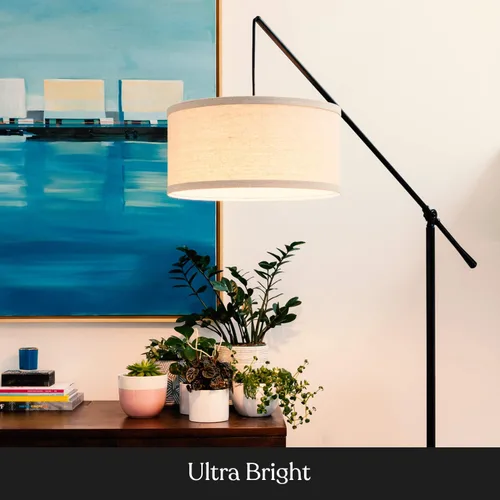 Miniatura 9 de Brightech Hudson 2 - Lámpara de pie LED, lámpara alta con base resistente, lámpara de arco contemporánea para salas de estar y oficinas, gran