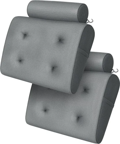 Miniatura 11 de Everlasting Comfort Almohadas de baño de lujo para bañera con soporte para la cabeza y el cuello, almohada antideslizante para bañera con ventosas