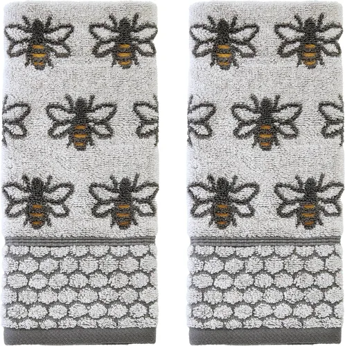 Miniatura 20 de SKL Home Bee Kind - Juego de 2 toallas de mano bordadas 100% algodón, decorativas para baño, cocina, bar y regalo, lavanda