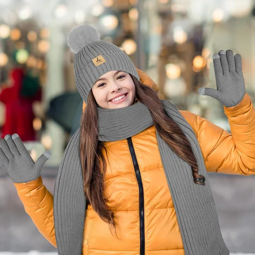 Miniatura 7 de Conjunto de guantes para pantalla táctil y gorro para exteriores