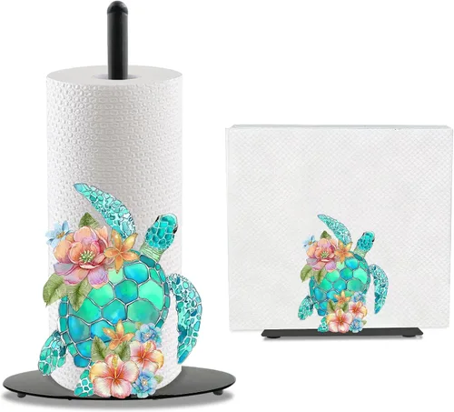 Miniatura 16 de Bird Paper Towel Holder, Bird Countertop Kitchen Decor Indoor with Round Base, Birds Lover Gifts, Iron Birds Napkin Holder Stand Accessories for