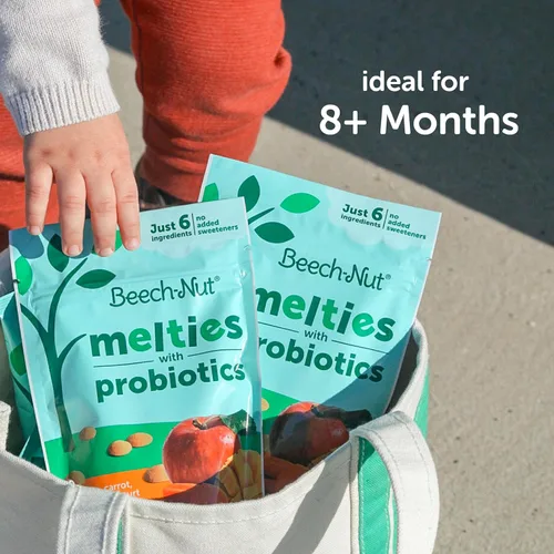 Miniatura 7 de Beech-Nut Probiotic Melties - Bocadillos derretidos para bebés y niños pequeños, yogur de manzana, zanahoria y mango, 1 onza (paquete de 7)