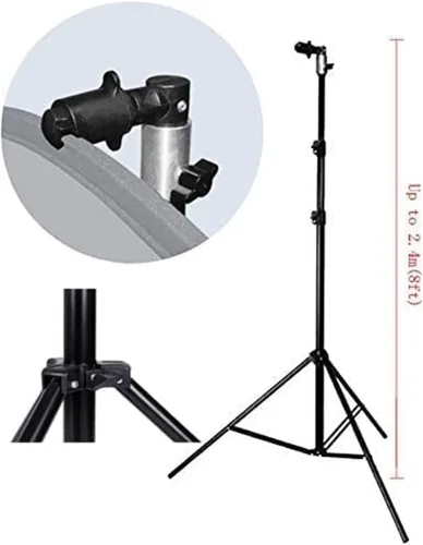 Miniatura 2 de Kate Kit de Soporte de Fondo Plegable de 8 Pies para Telones de Fondo Emergentes Marco de Trípode con Abrazadera para Pantallas Verdes Chroma Key
