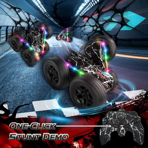 Miniatura 4 de Terucle Coches RC Juguetes para Niños Coche de Control Remoto 2.4 GHz Negro Juguetes para Niños de 5-7 Años Juguetes Nuevos Actualizados con Luces