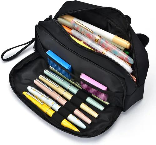 Miniatura 7 de Hongdian - Estuche para lápices de gran capacidad, bolsas para bolígrafos de gato 3D, organizador para oficina, universidad y escuela