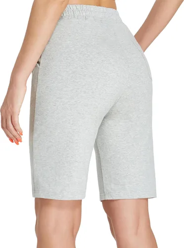 Miniatura 4 de EZRUN - Bermudas para mujer, para entrenar en el gimnasio, pantalones cortos veraniegos de algodón con bolsillos profundos para mujer