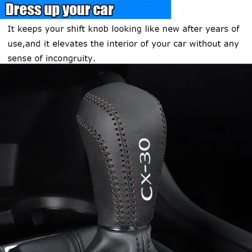 Miniatura 7 de Accesorios de interior personalizados para Mazda CX-30 2020 2021 2022, funda de palanca de cambios de cuero automático, botas de transmisión, funda