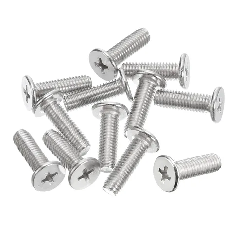 Miniatura 46 de Uxcell M1-0.25 x 2 mm 50 piezas Tornillos de cabeza plana redonda 304 de acero inoxidable Phillips Drive tornillos de máquina para fijación