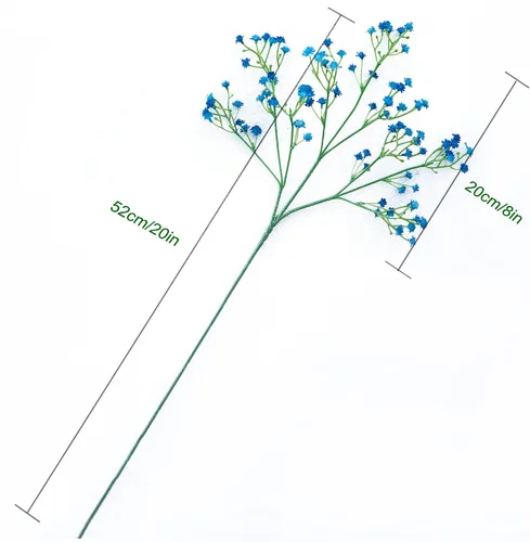Miniatura 4 de Ramo de flores artificiales de gypsophila azul oscuro, 12 tallos de flores de tacto real para bodas, fiestas, coronas, arreglos florales, decoración
