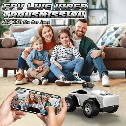 Miniatura 7 de Coche de control remoto 1:28 RC con cámara FPV HD 720P, camión RC todo terreno con batería recargable de luz corporal, regalos de juguete