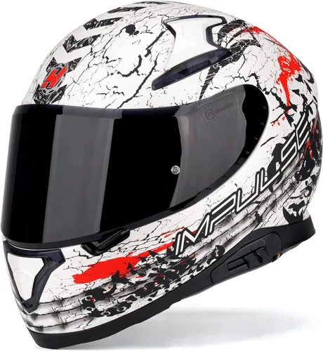 Miniatura 8 de HAX Full Face Motorcycle Helmet with Dual Rear Wing, DOT Approved Motorbike Street Bike Helmet with Pinlock Ready Plastic Nails for Adult
