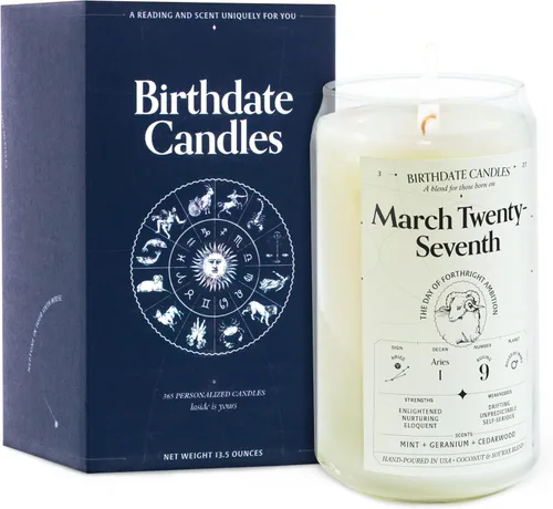 Miniatura 83 de Velas con fecha de nacimiento, 28 de octubre, velas perfumadas del zodiaco de Escorpio, regalo de cumpleaños, aroma a bergamota, canela y caoba
