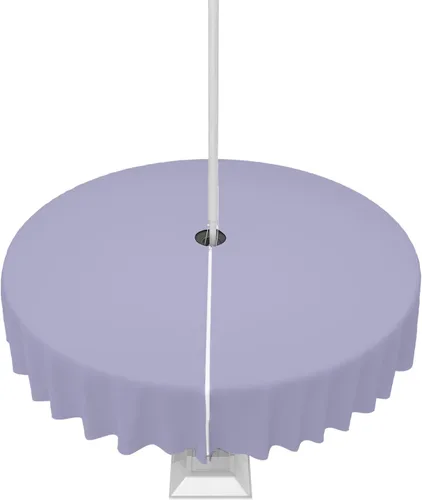 Miniatura 38 de QueenKer Mantel de exterior verde oliva con agujero para sombrilla y cremallera, mantel de color sólido para mesas cuadradas, colección de mesa