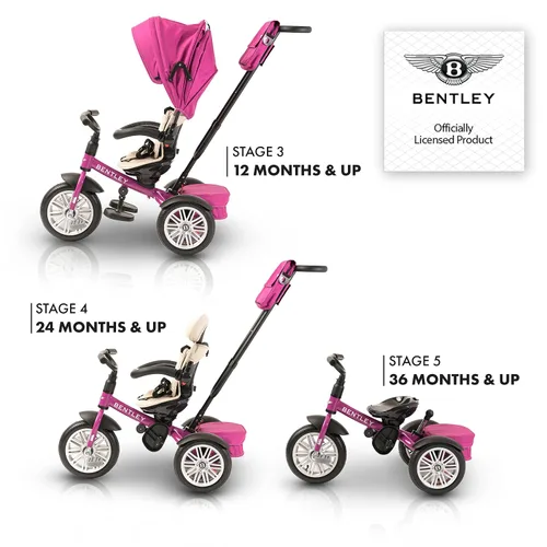 Miniatura 4 de Bentley Trike, bicicleta todo terreno para niños pequeños 6 en 1, con licencia oficial y diseñada por Bentley Motors UK; el triciclo de bebé a niño