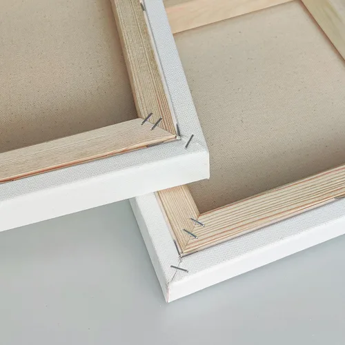 Miniatura 2 de Lienzos estirados envueltos para galería para pintar de 10 x 20 pulgadas, paquete de 3, 16 onzas, lienzo en blanco 100% algodón con triple