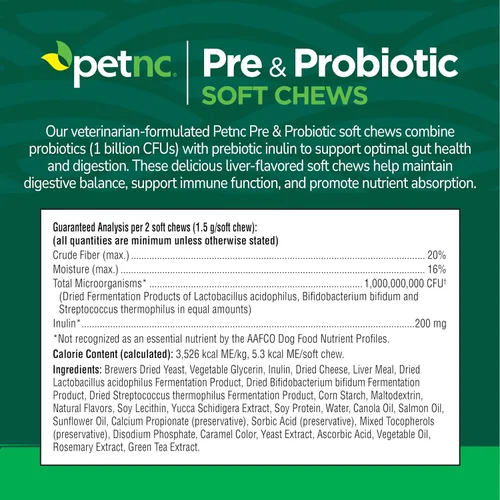 Miniatura 12 de PetNC Natural Care Sabor hígado, queso pre y probiótico masticables suaves para perro, 120 unidades (paquete de 1) (el embalaje puede variar)