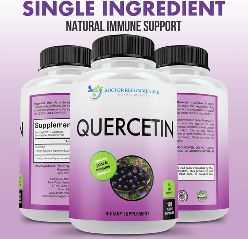 Miniatura 5 de DOCTOR RECOMMENDED SUPPLEMENTS Quercetina 1000 mg por porción – 120 cápsulas vegetales, suplemento vitamínico, suministro de 60 días