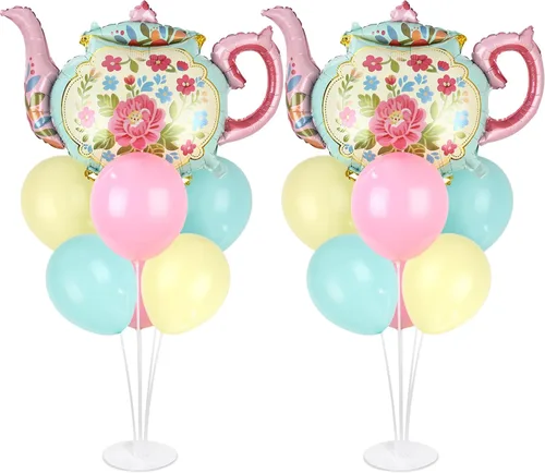 Miniatura 37 de Kit de soporte para globos de fiesta de fútbol 2 juegos con 2 globos de rugby de aluminio tipo bola, centro de mesa temático de fútbol para mesas