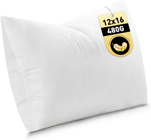 MIULEE - Relleno de almohada de 12x16 pulgadas con plumas y plumón, almohada esponjosa y cómoda con tela de algodón para cama, sofá y sillón