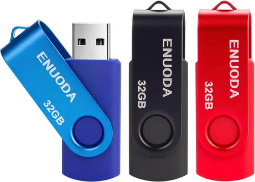 Miniatura 8 de Unidad flash de 16 GB, paquete de 5 unidades de pulgar ENUODA de 16 GB, diseño giratorio USB 2.0, memoria USB 2.0, unidad de bolígrafo para 16GB* 5