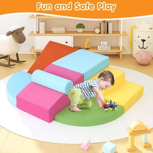 Miniatura 6 de 7 juguetes de escalada para niños pequeños de 1 a 3 años en el interior, bloques de escalada de espuma para bebés, juego suave para niños pequeños