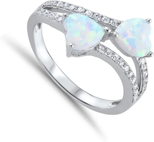 Miniatura 2 de Anillo de promesa de plata de ley con forma de corazón, Metal, Sin piedras preciosas