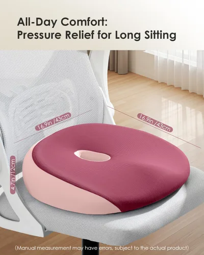 Miniatura 7 de FLORICH - Cojín para Silla de Oficina, Cojín de Espuma Viscoelástica Ergonómico para Silla de Oficina para Alivio de Ciática, Cojín Suave y Memory