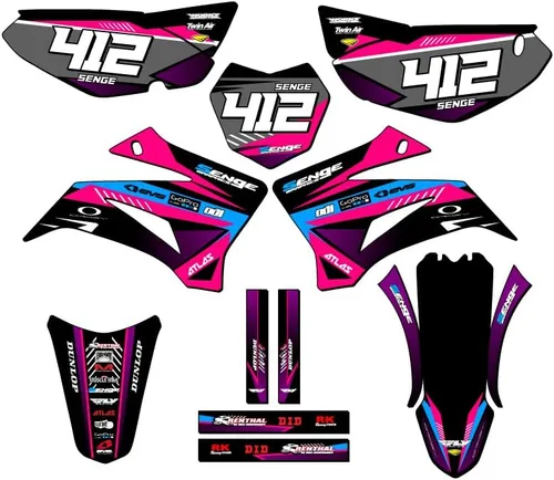 Miniatura 11 de TTR 125 SURGE 2008-2025 Kit de base gráfica Senge negro compatible con Yamaha