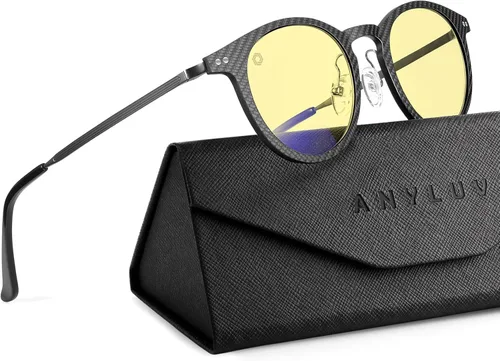 Miniatura 26 de ANYLUV Gafas de luz azul para hombre Gafas de bloqueo de luz azul: gafas ligeras de luz azul de fibra de carbono antifatiga regalo