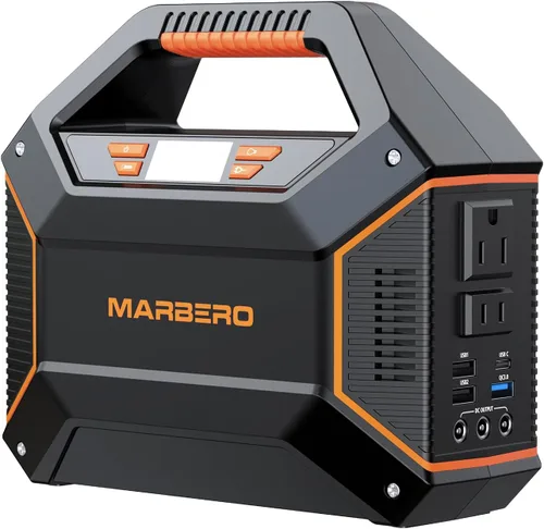 Miniatura 9 de MARBERO Generador solar de 155 Wh con panel solar de 30 W, estación de energía portátil con 2 salidas de CA de 100 W (pico de 150 W), QC3.0 USB
