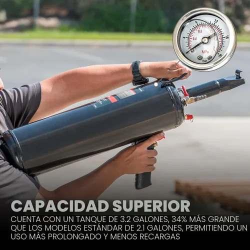 Miniatura 3 de XtremepowerUS Calzador de Llantas, 12L/3.2 Galones Inflador de Llantas Portátil, 116 PSI, Bazooka de Perla Manual, Válvula de Pistón Integrada