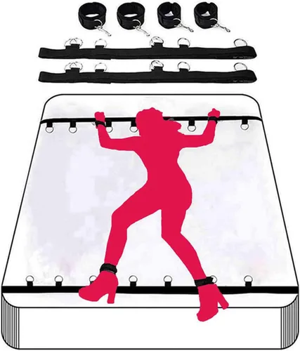 Miniatura 2 de Juego de amarres sexuales debajo del colchón para cama King para parejas, correas de cama de tamaño Queen para adultos, barra esparcidora