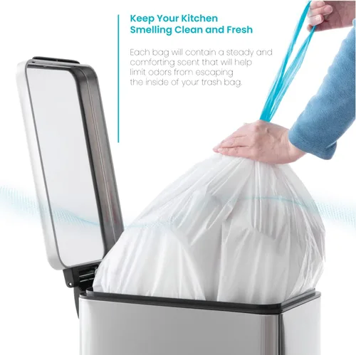 Miniatura 4 de Home Zone Living - Bolsas de basura de cocina de 8 galones con asas de cordón, diseño personalizado resistente para botes de basura de cocina Código