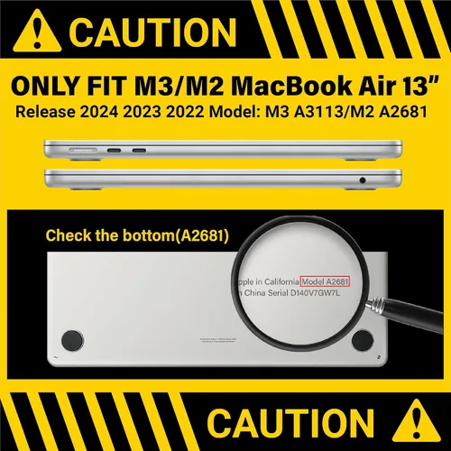 Miniatura 30 de IBENZER Funda para MacBook Air de 13 pulgadas 2026 2025 2024 2023 2022 M4 A3240 M3 A3113 M2 A2681, funda rígida con cubierta de teclado ScreenFilm