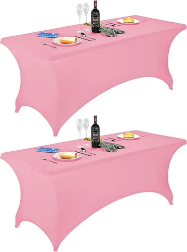 Miniatura 15 de FORLIFE - Funda de mesa de elastano, mantel ajustado de 4 pies para mesas rectangulares, funda elástica para patio, universal para bodas, banquetes