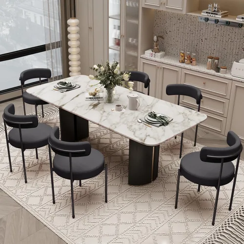 Miniatura 11 de Silla de escritorio sin ruedas, silla decorativa cómoda para sala de estar, comedor, dormitorio, oficina en casa, moderna de mediados de siglo