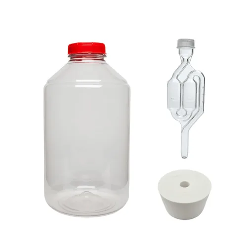 Vintage Shop HOZQ8-1259 - Carboy de boca ancha Fermonster de 7 galones con tapón perforado #10 y esclusa de aire de doble burbuja