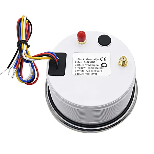 Miniatura 5 de KAOLALI Velocímetro GPS ajustable multifuncional 6 en 1 medidor digital tacómetro voltímetro presión de aceite Nivel de combustible Temperatura