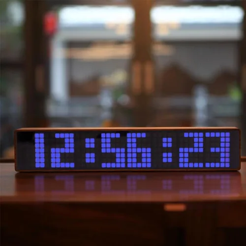 Miniatura 2 de Adventurers Relojes despertadores digitales para dormitorios, relojes de nogal negro para sala de estar con números grandes, brillo automático