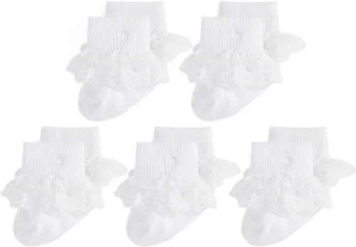 Miniatura 10 de EPEIUS Calcetines de bautizo para bebés, niñas y niños, calcetines de bautismo con cruz, recién nacidos, niños pequeños