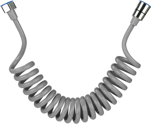 Miniatura 6 de Manguera de resorte telescópica flexible de poliuretano con interfaz de rosca interna G1/2, manguera de resorte, 59 pulgadas, gris 2 M Gris