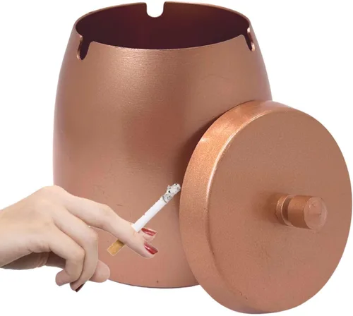 Miniatura 10 de Cenicero, Cenicero Grande para Exteriores con Tapa, Cenicero para Patio Exterior, de Acero Inoxidable, Resistente al Viento, Sin Humo, para Balcón